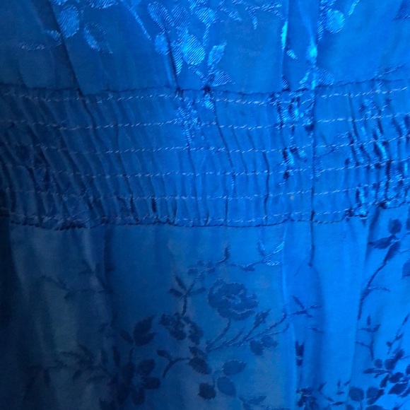 Zara: Asian Print Silk Royal Blue Romper - Picture 4 of 7